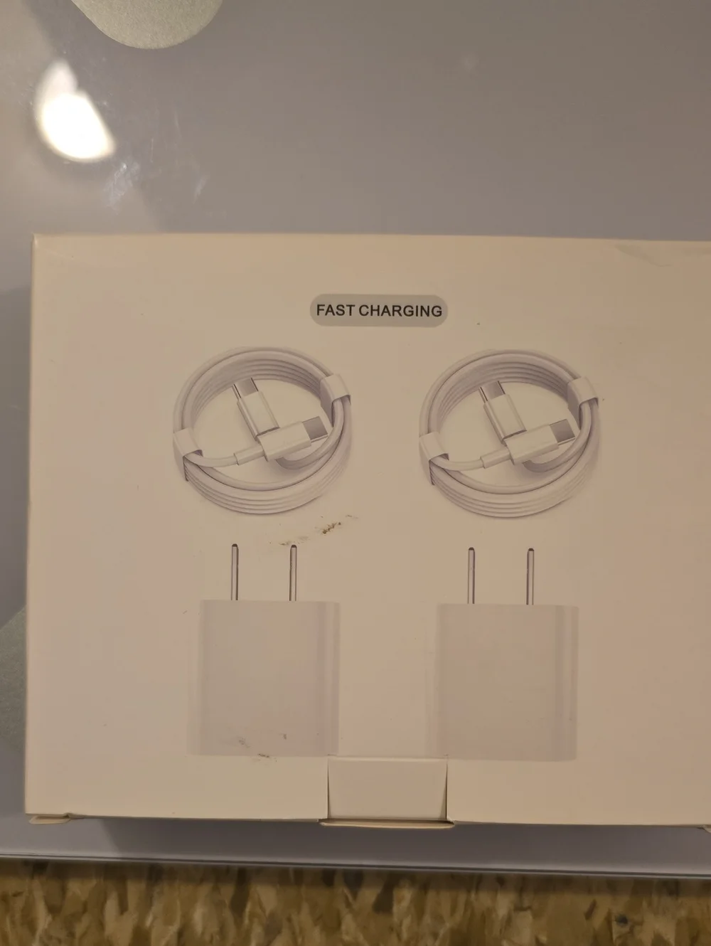 Fast Charging Dual USB Wall Charger with Cables - White